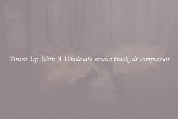 Power Up With A Wholesale service truck air compressor