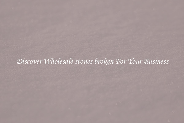 Discover Wholesale stones broken For Your Business
