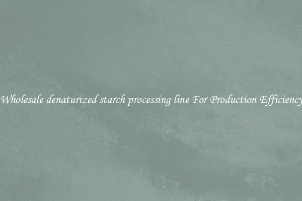 Wholesale denaturized starch processing line For Production Efficiency