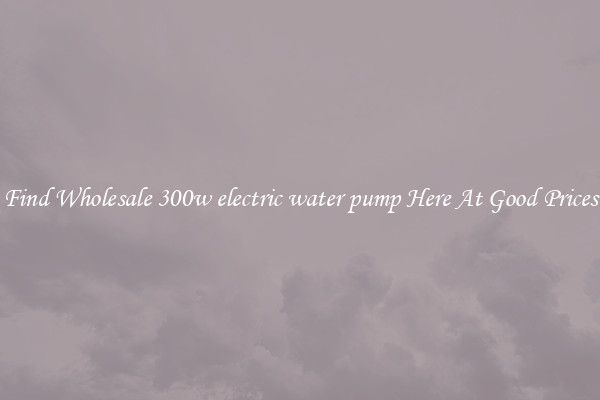 Find Wholesale 300w electric water pump Here At Good Prices