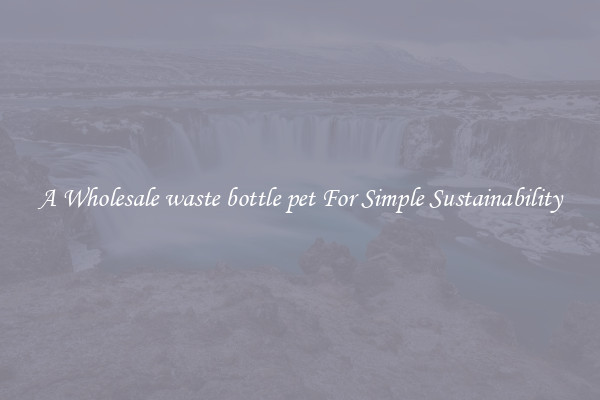  A Wholesale waste bottle pet For Simple Sustainability 