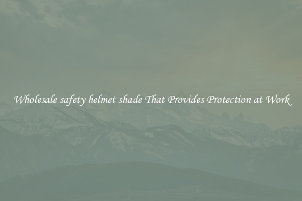 Wholesale safety helmet shade That Provides Protection at Work