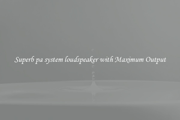 Superb pa system loudspeaker with Maximum Output