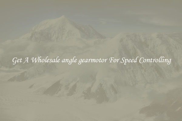 Get A Wholesale angle gearmotor For Speed Controlling